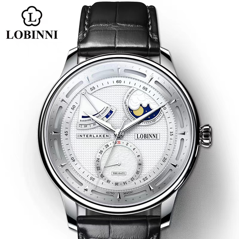 Omega Watch Constellation - Lobinni Moon Phase Seagull นาฬิกาอัตโนมัตินาฬิกา Mens