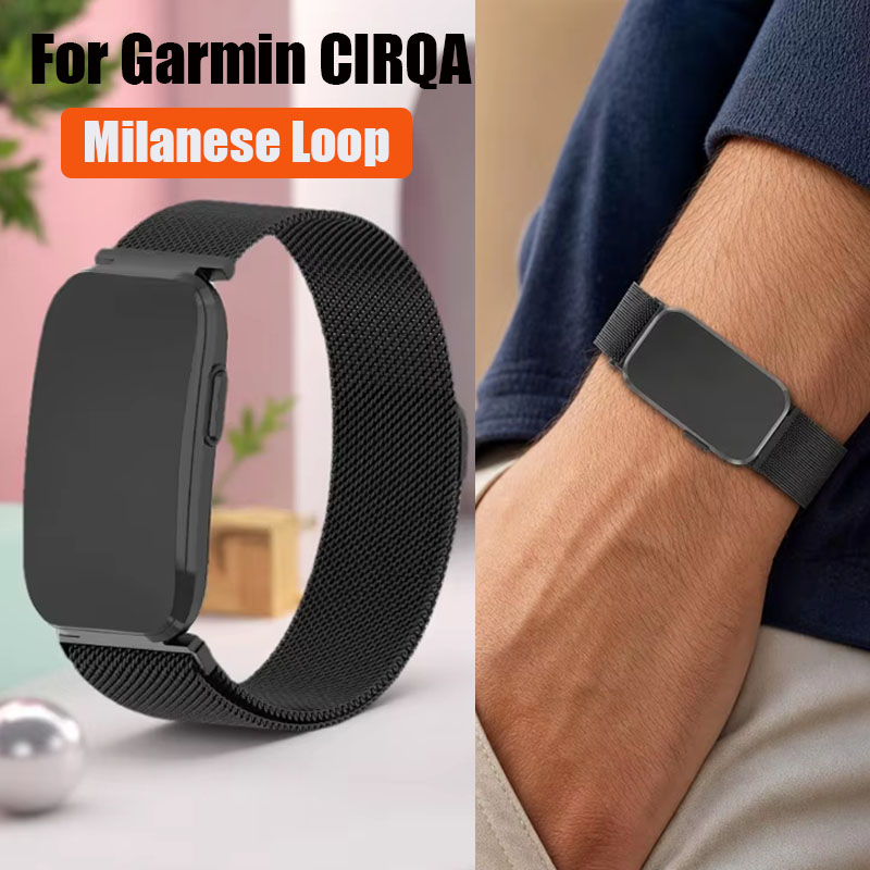 Milanese Loop Magnetic - สายโลหะสำหรับ Garmin CIRQA สายรัดข้อมือแบบมิลานีส สายนาฬิกาปรับระดับได้สำหรับ Garmin