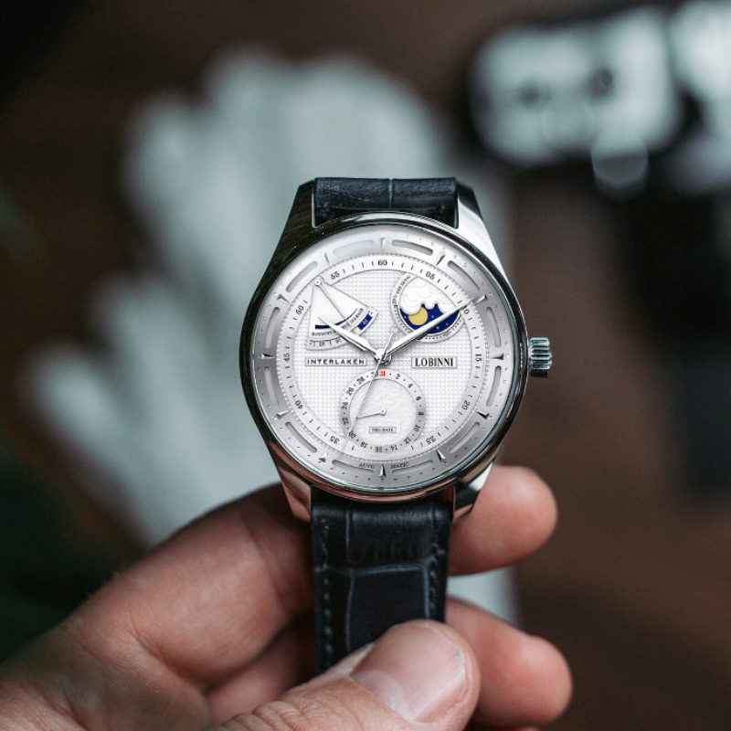 Lobinni Moon Phase Seagull นาฬ - Omega Watch Constellation บทวิจารณ์และราคา