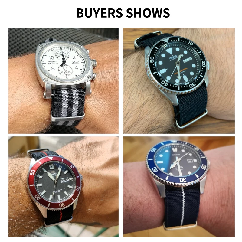 สายนาฬิกาข้อมือไนลอนนิ่มกันน้ำ - Nato Strap Nylon บทวิจารณ์และราคา