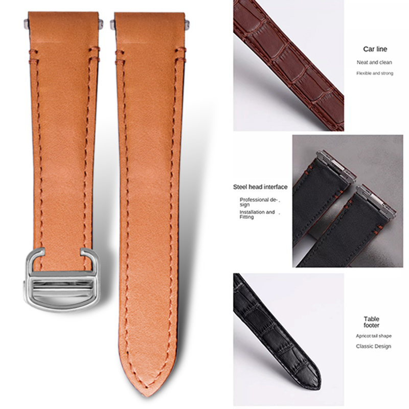21 มม. 19 มม. สายนาฬิกาหนังวัว - Cartier Watch Tank บทวิจารณ์และราคา