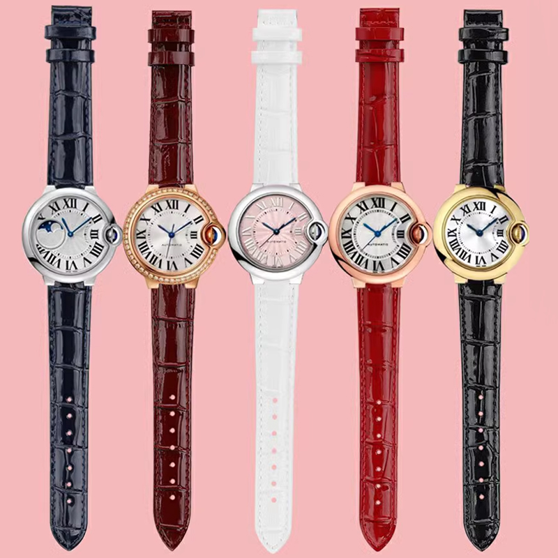 สายนาฬิกาหนังแท้สีสดใสสำหรับคา - Cartier Watch Ballon Bleu บทวิจารณ์และราคา