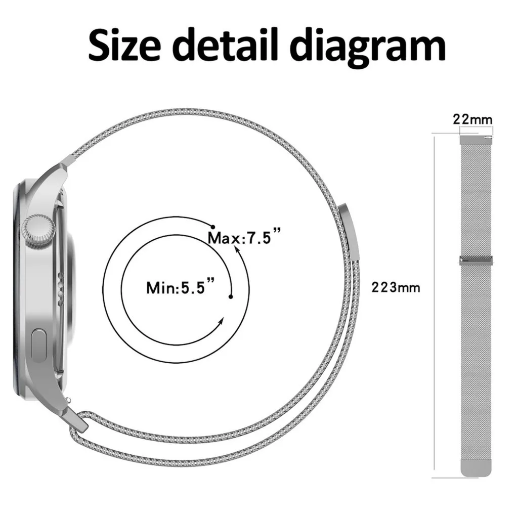 สายนาฬิกาสำหรับสมาร์ทวอทช์ ขนา - Milanese Loop Magnetic บทวิจารณ์และราคา
